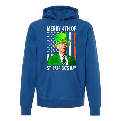 Merry 4th Of St Patrick's Day Joe Biden Leprechaun Hat Premium Hoodie