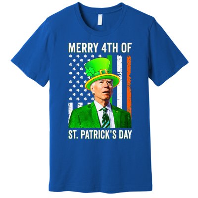 Merry 4th Of St Patrick's Day Joe Biden Leprechaun Hat Premium T-Shirt