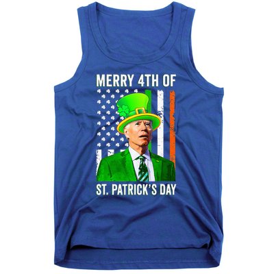 Merry 4th Of St Patrick's Day Joe Biden Leprechaun Hat Tank Top