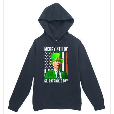 Merry 4th Of St Patrick's Day Joe Biden Leprechaun Hat Urban Pullover Hoodie