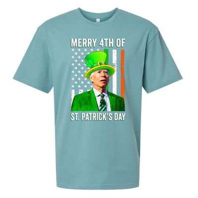 Merry 4th Of St Patrick's Day Joe Biden Leprechaun Hat Sueded Cloud Jersey T-Shirt