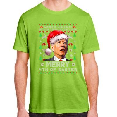 Merry 4th Of Easter Funny Biden Ugly Christmas Sweater Adult ChromaSoft Performance T-Shirt