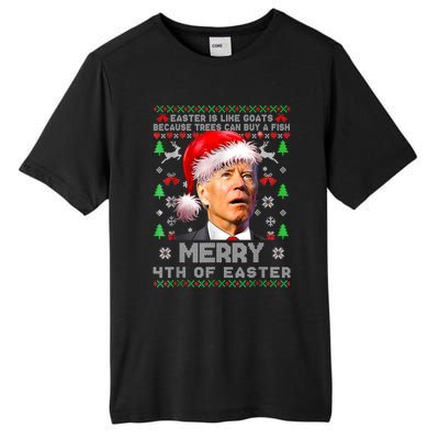 Merry 4th Of Easter Funny Biden Ugly Christmas Sweater Tall Fusion ChromaSoft Performance T-Shirt