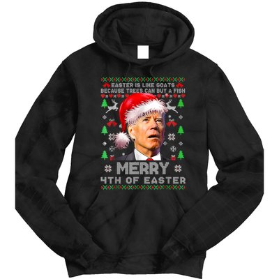 Merry 4th Of Easter Funny Biden Ugly Christmas Sweater Tie Dye Hoodie