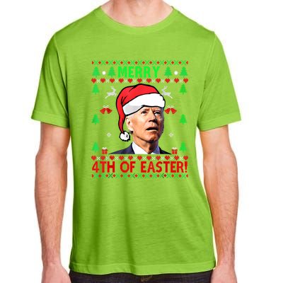 Merry 4th Of Easter Funny Joe Biden Christmas Ugly Sweater Cool Gift Adult ChromaSoft Performance T-Shirt