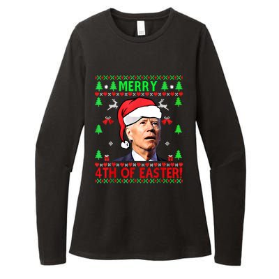 Merry 4th Of Easter Funny Joe Biden Christmas Ugly Sweater Cool Gift Womens CVC Long Sleeve Shirt