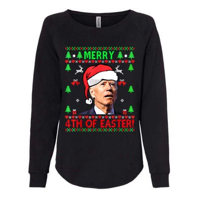 Merry 4th Of Easter Funny Joe Biden Christmas Ugly Sweater Cool Gift Womens California Wash Sweatshirt