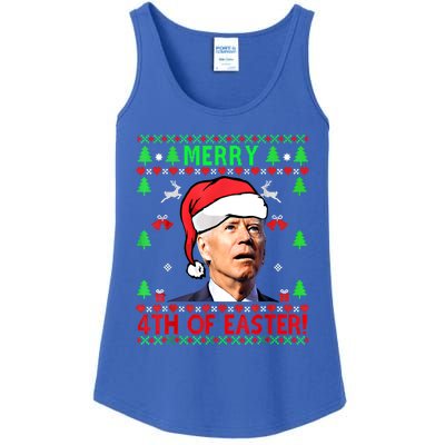 Merry 4th Of Easter Funny Joe Biden Christmas Ugly Sweater Cool Gift Ladies Essential Tank