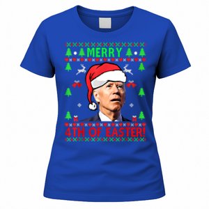 Merry 4th Of Easter Funny Joe Biden Christmas Ugly Sweater Cool Gift Women's T-Shirt