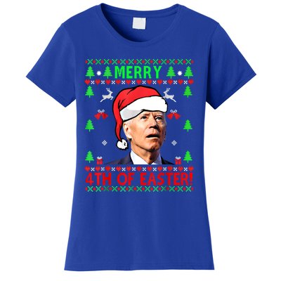 Merry 4th Of Easter Funny Joe Biden Christmas Ugly Sweater Cool Gift Women's T-Shirt