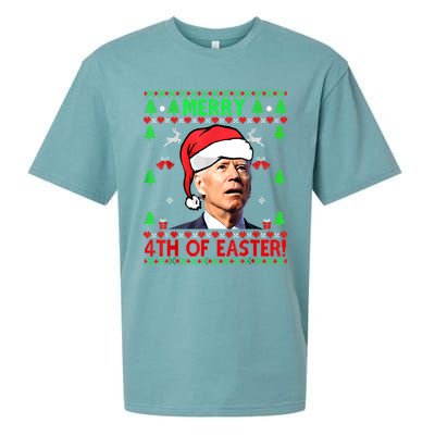 Merry 4th Of Easter Funny Joe Biden Christmas Ugly Sweater Cool Gift Sueded Cloud Jersey T-Shirt