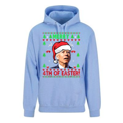 Merry 4th Of Easter Funny Joe Biden Christmas Ugly Sweater Cool Gift Unisex Surf Hoodie