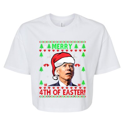 Merry 4th Of Easter Funny Joe Biden Christmas Ugly Sweater Cool Gift Bella+Canvas Jersey Crop Tee