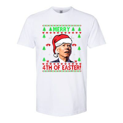 Merry 4th Of Easter Funny Joe Biden Christmas Ugly Sweater Cool Gift Softstyle CVC T-Shirt