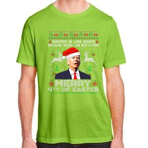 Merry 4th Of Easter Funny Biden Ugly Christmas Sweater Adult ChromaSoft Performance T-Shirt