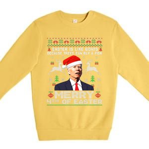 Merry 4th Of Easter Funny Biden Ugly Christmas Sweater Premium Crewneck Sweatshirt