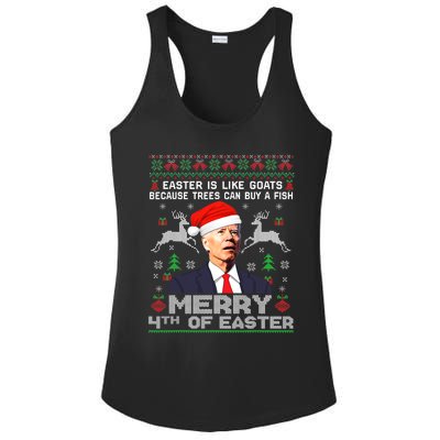 Merry 4th Of Easter Funny Biden Ugly Christmas Sweater Ladies PosiCharge Competitor Racerback Tank