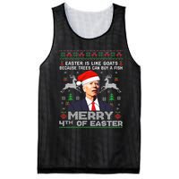 Merry 4th Of Easter Funny Biden Ugly Christmas Sweater Mesh Reversible Basketball Jersey Tank