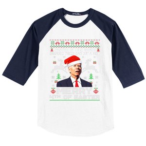 Merry 4th Of Easter Funny Biden Ugly Christmas Sweater Baseball Sleeve Shirt