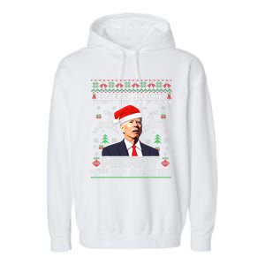 Merry 4th Of Easter Funny Biden Ugly Christmas Sweater Garment-Dyed Fleece Hoodie