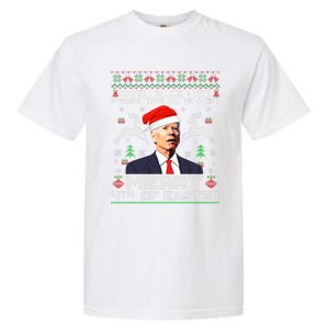 Merry 4th Of Easter Funny Biden Ugly Christmas Sweater Garment-Dyed Heavyweight T-Shirt