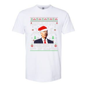 Merry 4th Of Easter Funny Biden Ugly Christmas Sweater Softstyle CVC T-Shirt