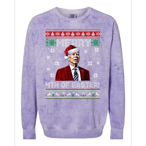 Merry 4th Of Easter Santa Joe Biden Happy Ugly Christmas Gift Colorblast Crewneck Sweatshirt