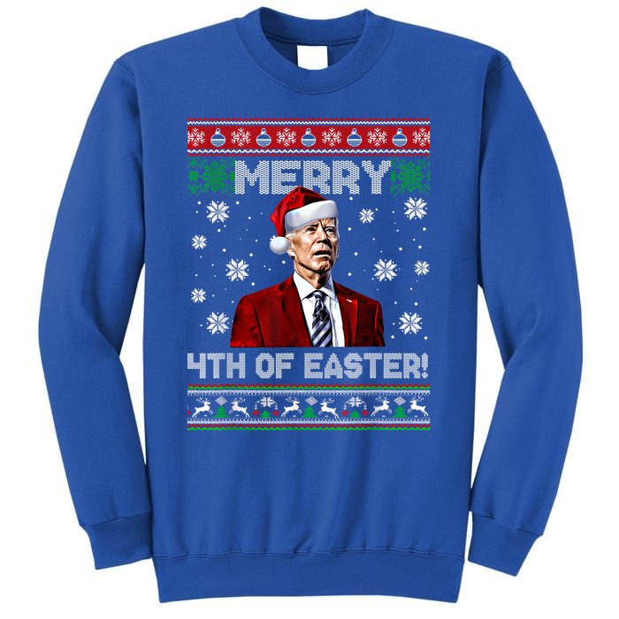 Merry 4th Of Easter Santa Joe Biden Happy Ugly Christmas Gift Sweatshirt