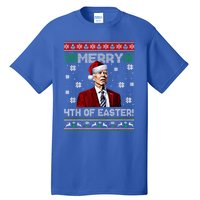 Merry 4th Of Easter Santa Joe Biden Happy Ugly Christmas Gift Tall T-Shirt