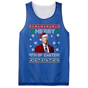 Merry 4th Of Easter Santa Joe Biden Happy Ugly Christmas Gift Mesh Reversible Basketball Jersey Tank