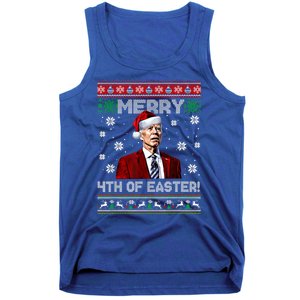 Merry 4th Of Easter Santa Joe Biden Happy Ugly Christmas Gift Tank Top