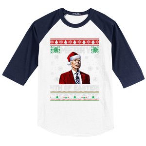 Merry 4th Of Easter Santa Joe Biden Happy Ugly Christmas Gift Baseball Sleeve Shirt