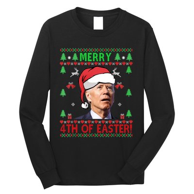 Merry 4th Of Easter Funny Joe Biden Christmas Ugly Sweater Sweatshirt Long Sleeve Shirt