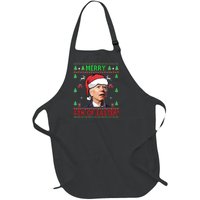 Merry 4th Of Easter Funny Joe Biden Christmas Ugly Sweater Sweatshirt Full-Length Apron With Pockets