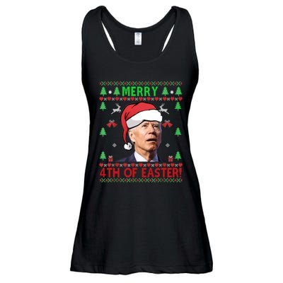 Merry 4th Of Easter Funny Joe Biden Christmas Ugly Sweater Sweatshirt Ladies Essential Flowy Tank