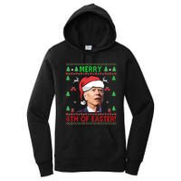 Merry 4th Of Easter Funny Joe Biden Christmas Ugly Sweater Sweatshirt Women's Pullover Hoodie