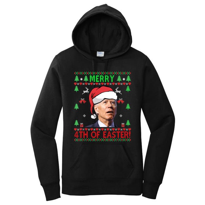 Merry 4th Of Easter Funny Joe Biden Christmas Ugly Sweater Sweatshirt Women's Pullover Hoodie