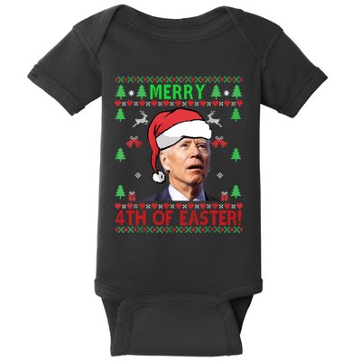 Merry 4th Of Easter Funny Joe Biden Christmas Ugly Sweater Sweatshirt Baby Bodysuit