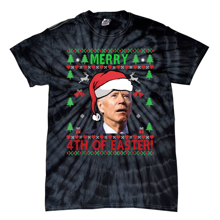 Merry 4th Of Easter Funny Joe Biden Christmas Ugly Sweater Sweatshirt Tie-Dye T-Shirt