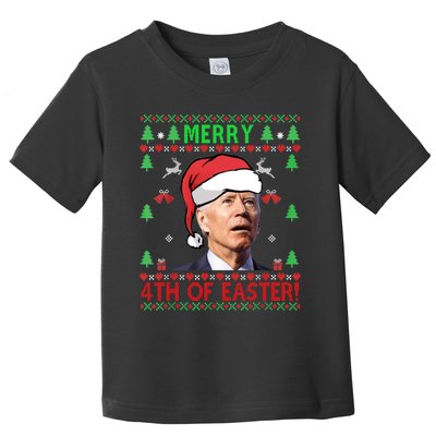 Merry 4th Of Easter Funny Joe Biden Christmas Ugly Sweater Sweatshirt Toddler T-Shirt