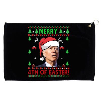 Merry 4th Of Easter Funny Joe Biden Christmas Ugly Sweater Sweatshirt Grommeted Golf Towel