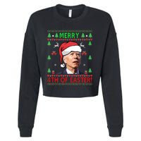 Merry 4th Of Easter Funny Joe Biden Christmas Ugly Sweater Sweatshirt Cropped Pullover Crew