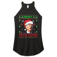 Merry 4th Of Easter Funny Joe Biden Christmas Ugly Sweater Sweatshirt Women's Perfect Tri Rocker Tank