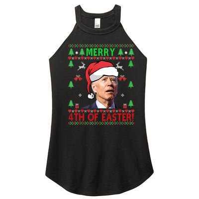 Merry 4th Of Easter Funny Joe Biden Christmas Ugly Sweater Sweatshirt Women's Perfect Tri Rocker Tank