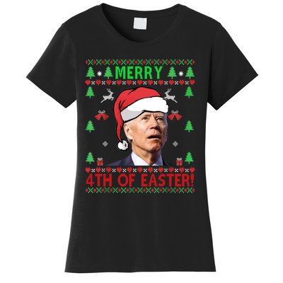 Merry 4th Of Easter Funny Joe Biden Christmas Ugly Sweater Sweatshirt Women's T-Shirt