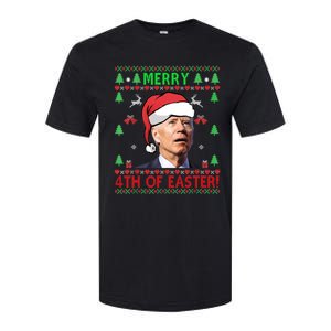 Merry 4th Of Easter Funny Joe Biden Christmas Ugly Sweater Sweatshirt Softstyle CVC T-Shirt