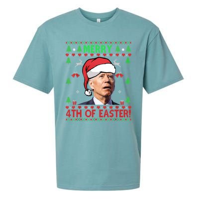 Merry 4th Of Easter Funny Joe Biden Christmas Ugly Sweater Sweatshirt Sueded Cloud Jersey T-Shirt