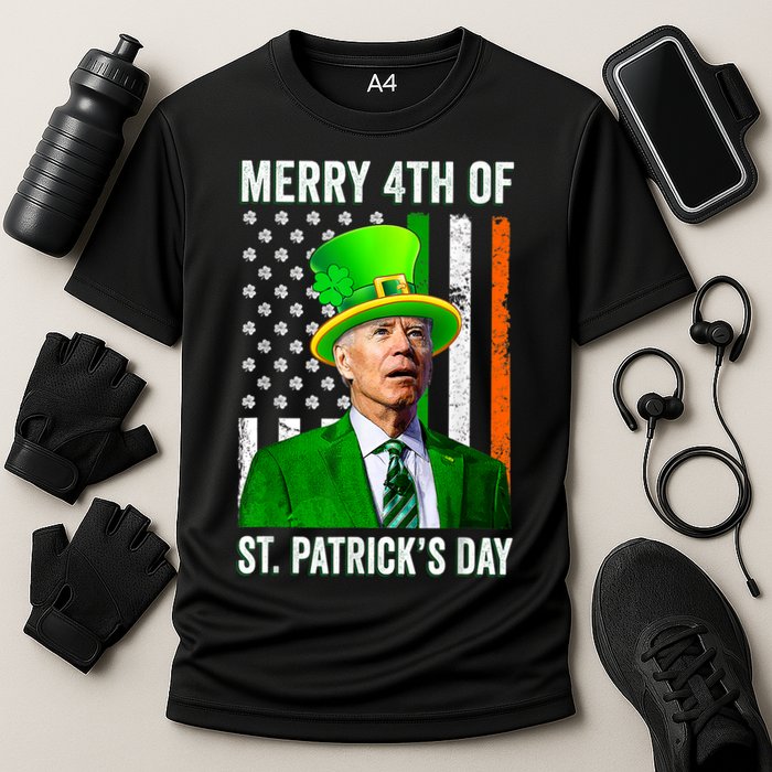 Merry 4th Of St Patrick's Day Joe Biden Leprechaun Hat Performance Shirt