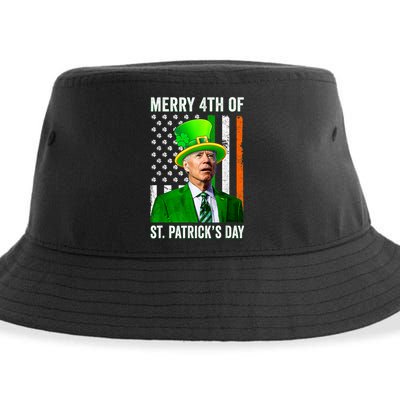 Merry 4th Of St Patrick's Day Joe Biden Leprechaun Hat Sustainable Bucket Hat