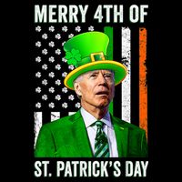 Merry 4th Of St Patrick's Day Joe Biden Leprechaun Hat Bucket Hat